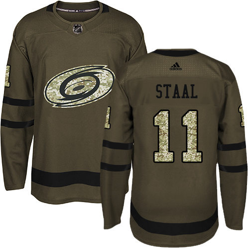 Adidas Hurricanes #11 Jordan Staal Green Salute to Service Stitched Youth NHL Jersey